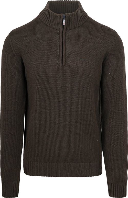 NZA Half Zip Sweater Wool Mix Adan Dark Brown Product