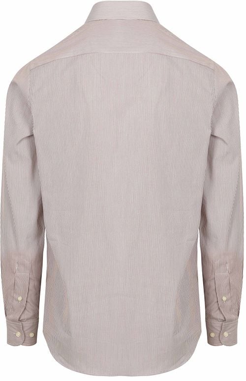 Steppin' Out Overhemd Streep Bruin Product / Achterkant