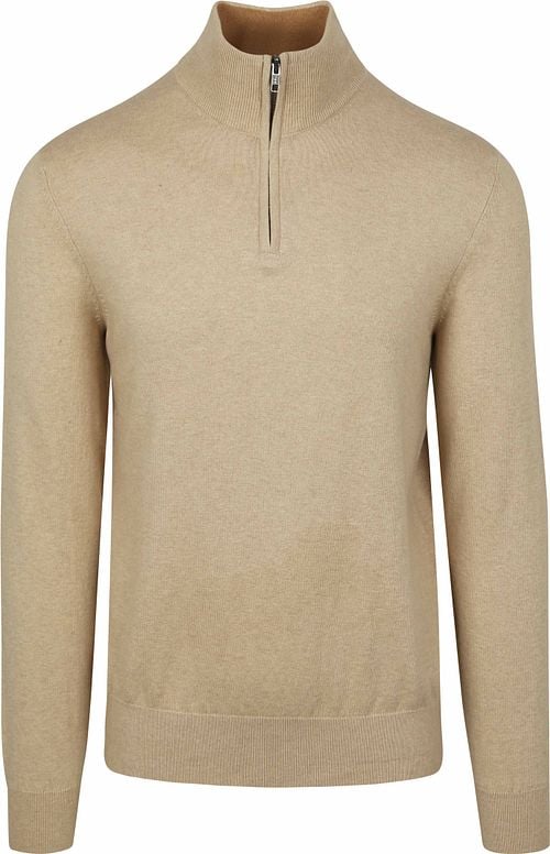Steppin' Out Half-Zip Trui Cotton Cashmere Sand Product
