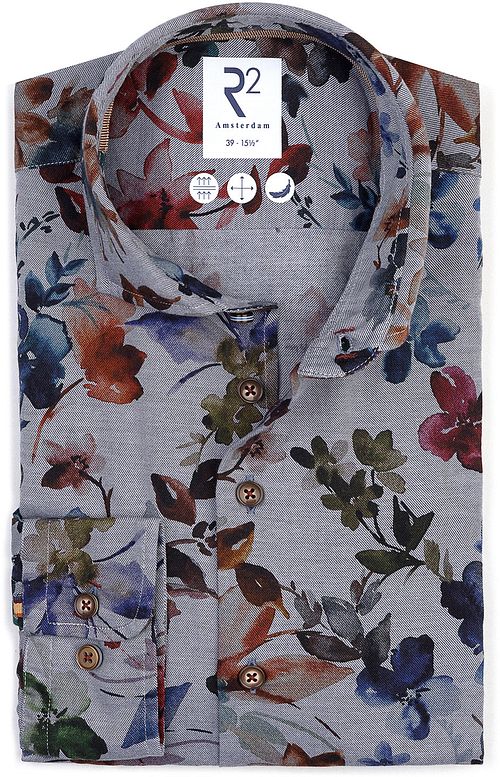 R2 Chemise Flanel Flower Impression Multicolour