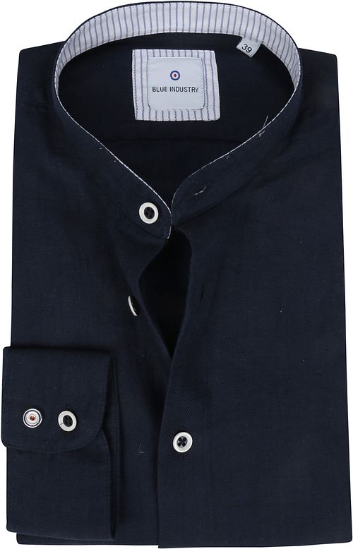 Blue Industry Shirt Mao Collar Dark Blue Product