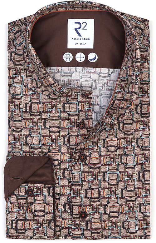 R2 Shirt Print Brown Product
