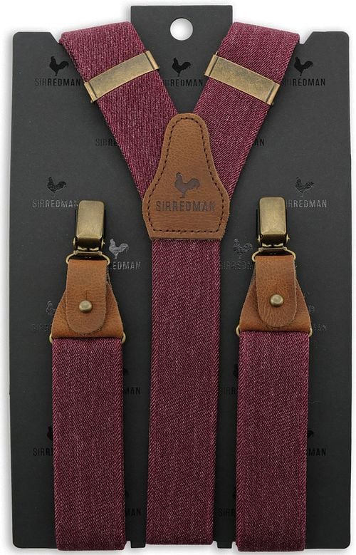Sir Redman Luxury Suspenders Essential Bordeaux Verpakking