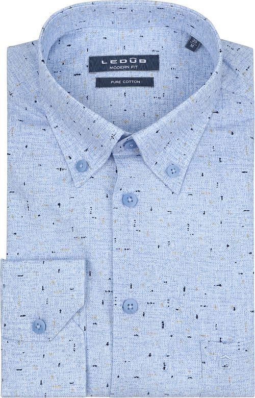 Ledub Shirt Print Light Blue Chest Pocket Product
