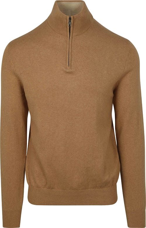 Steppin' Out Half-Zip Trui Cotton Cashmere Camel Product
