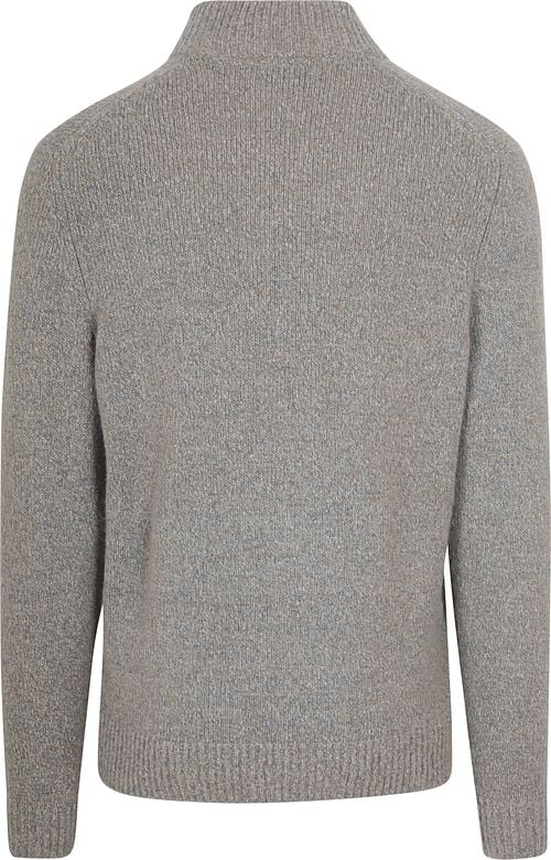 Suitable Half Zip Pullover Boiled Wool Grijs Product / Achterkant