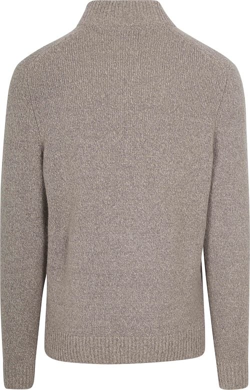 Suitable Half Zip Pullover Boiled Wool Taupe Product / Achterkant
