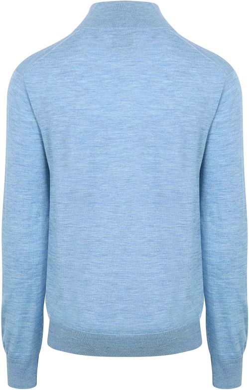 King Essentials The Michael Half Zip Pull Merino Hellblau Product / Achterkant