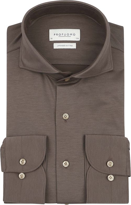 Profuomo Japanese Knitted Shirt Brown Product