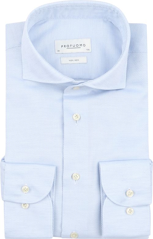 Profuomo Chemise Basketweave Bleu Clair Product
