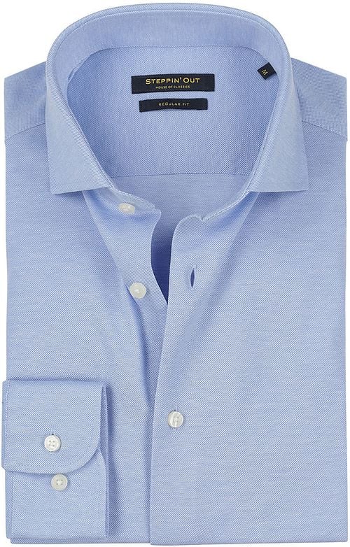 Steppin' Out Overhemd Stretch Piqué Lichtblauw Product
