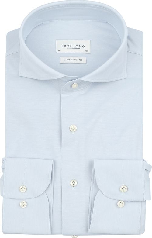 Profuomo Japanese Knitted Overhemd Lichtblauw Product