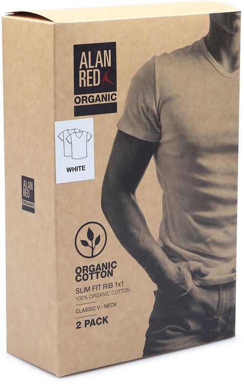 Alan Red Vancouver Organic T-Shirt V-Ausschnitt Weiß 2er-Pack Product / Detail