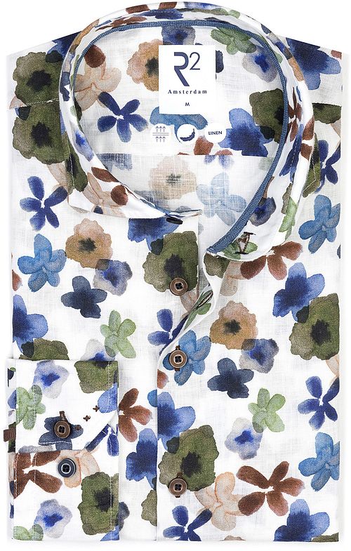 R2 Hemd Leinen Blumenmuster Multicolor Product