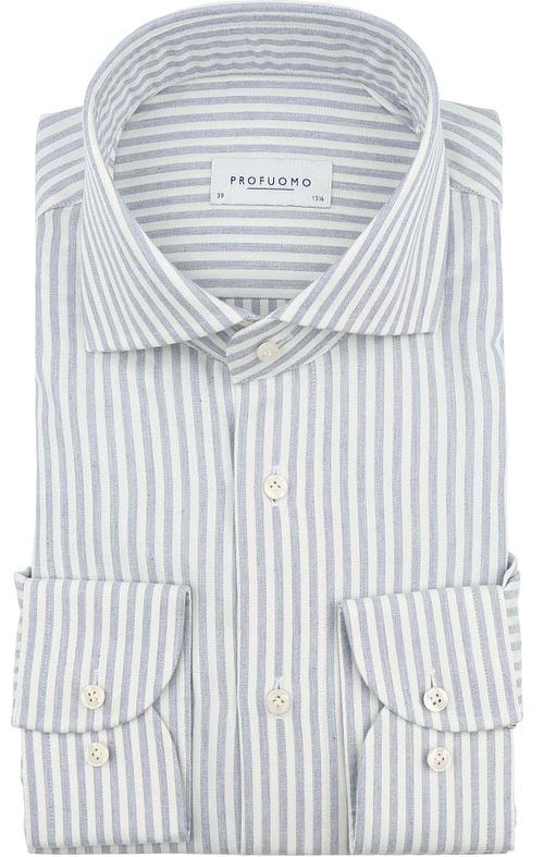 Profuomo Shirt Stripe Cutaway Blue Product