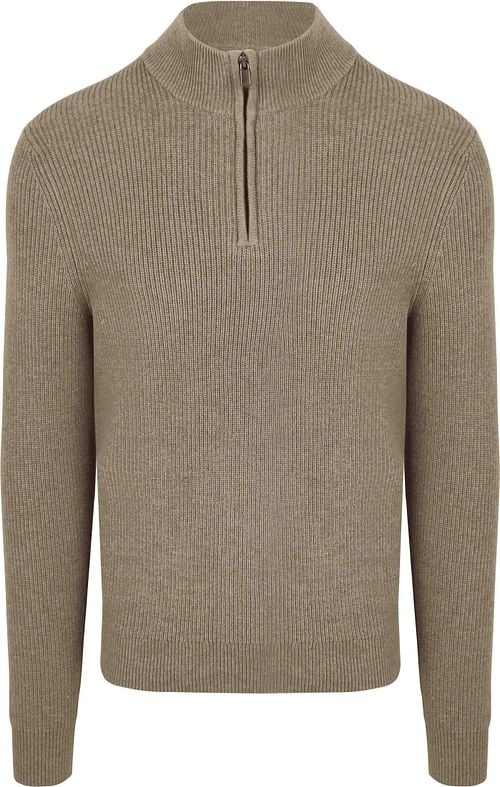 Suitable Half Zip Wool Blend Pullover Taupe Product