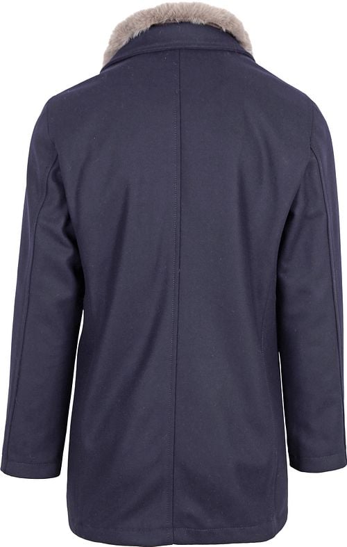 Suitable Hirsch Coat Wol Blend Navy Product / Achterkant