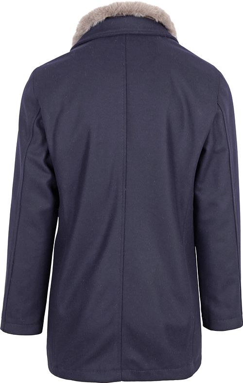 Suitable Manteau Hirsch Mix Laine Marine Product / Achterkant