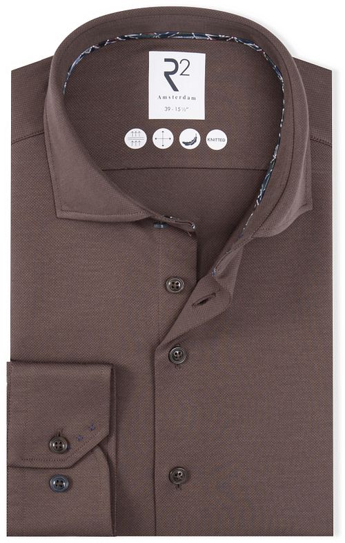 R2 Shirt Dobby Travel Shirt Brown