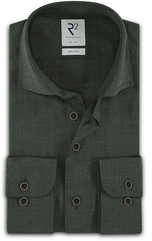 R2 Wool Shirt Dark Green Product