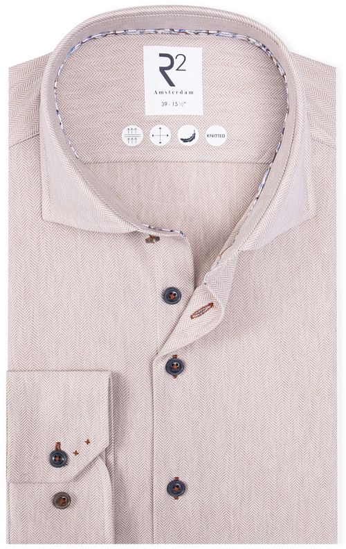 R2 Knitted Travel Chemise Herringbone Beige