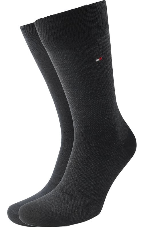 Tommy Hilfiger 2-Pack Sokken Birdseye Zwart Product