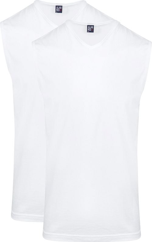 Alan Red Minto Singlet No Sleeves White 2-Pack Product