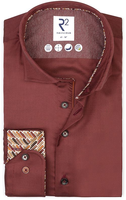 R2 Hemd Fine Twill Rot Product