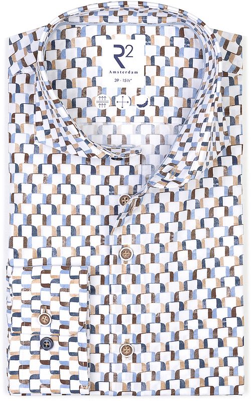 R2 Poplin Hemd Druck Multicolor Product