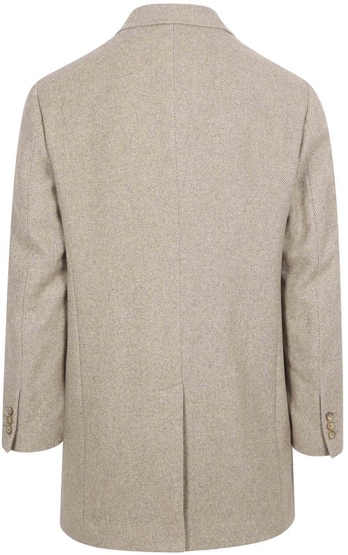 Suitable Manteau Mix Laine Twill Sand Product / Achterkant