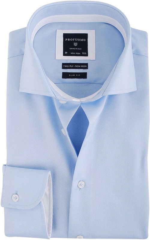 Profuomo Hemd Blau + Weiß Kontrast Product