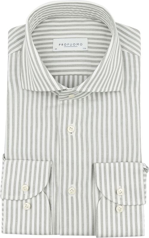 Profuomo Hemd Streifen Cutaway Grün Product