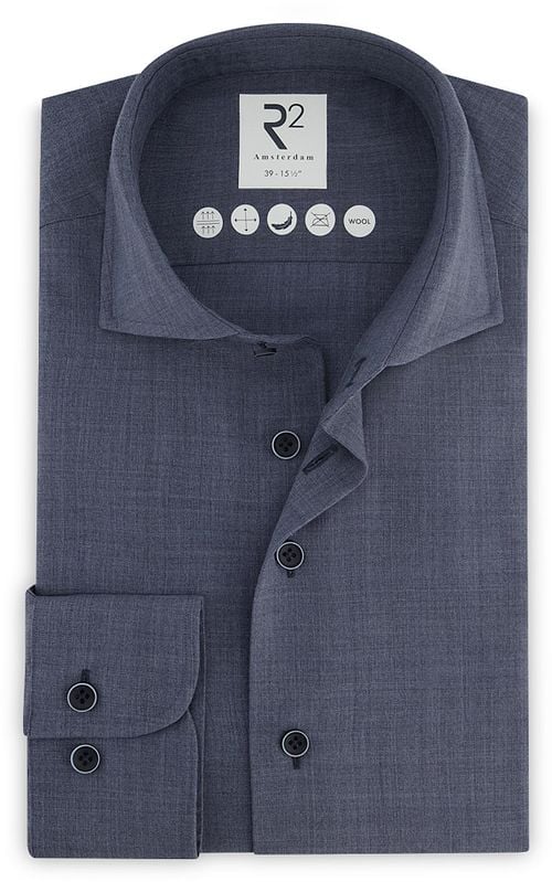R2 Overhemd Wol Blauw Product