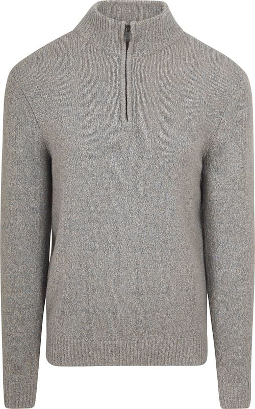 Suitable Half Zip Pullover Boiled Wool Grey Product