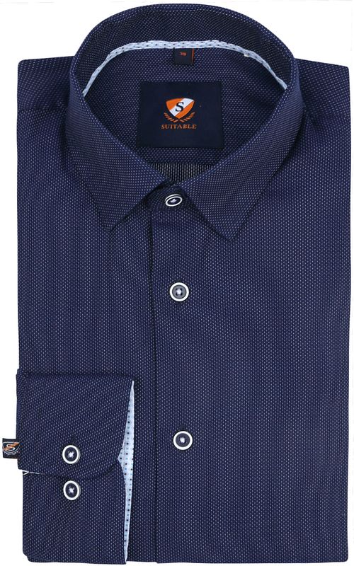 Suitable Shirt Melange Dark Blue Product