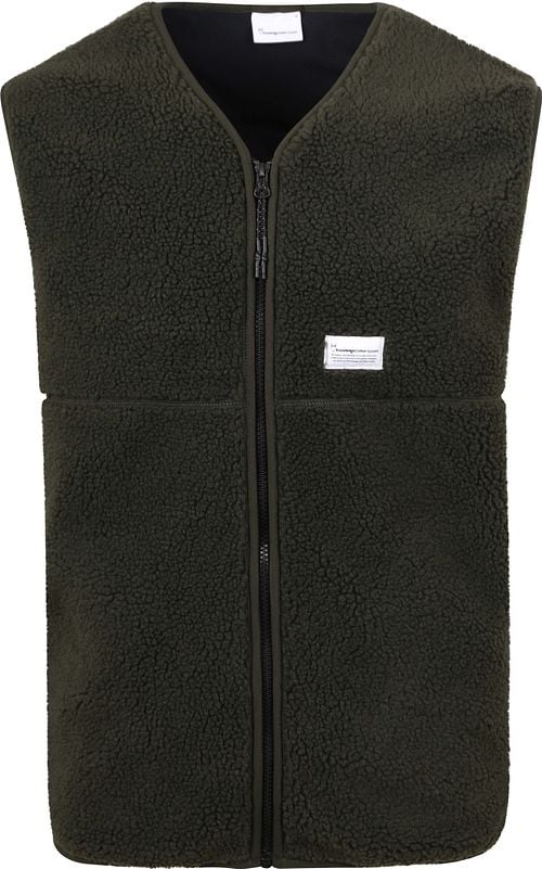 KnowledgeCotton Apparel Strickjacke Teddy Fleece Dunkelgrün Product