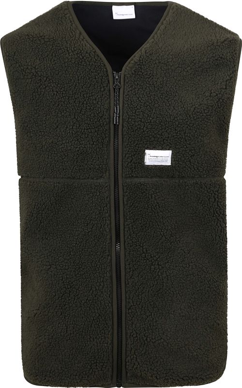 KnowledgeCotton Apparel Strickjacke Teddy Fleece Dunkelgrün Product