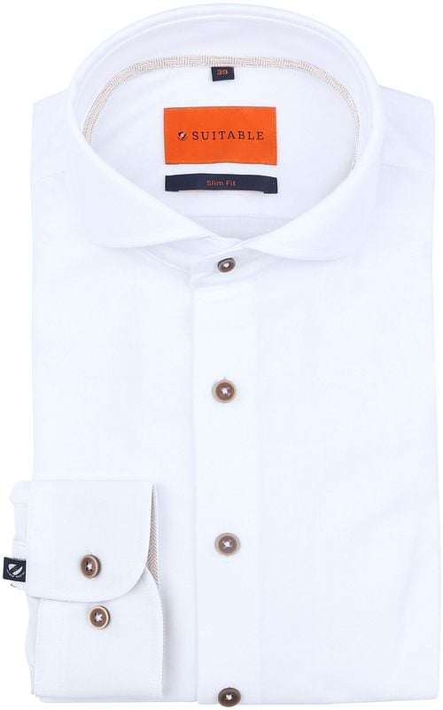 Suitable Herringbone Shirt White Product