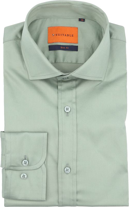 Suitable Satin Stretch Shirt Green Product