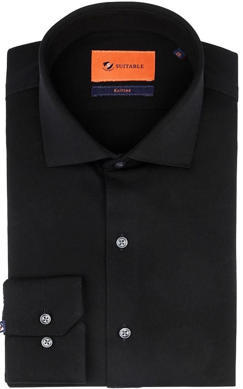 Suitable Shirt Knitted Pique Black Product