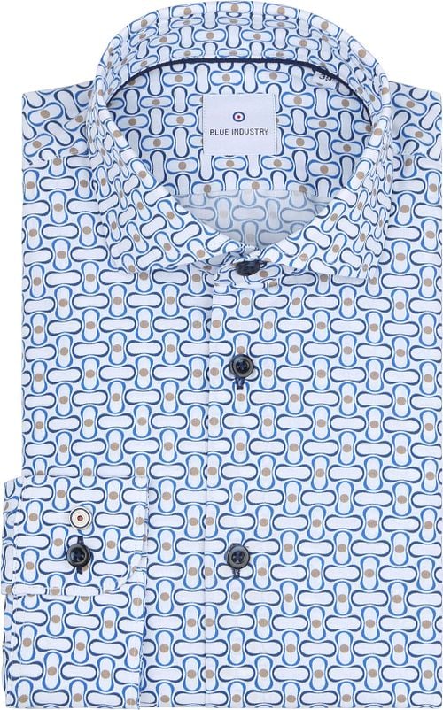 Blue Industry Overhemd Print Blauw Product
