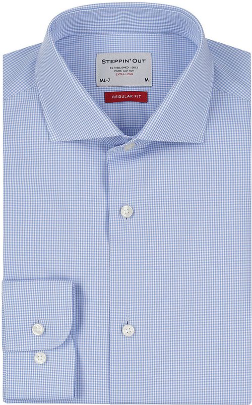 Steppin' Out Hemd Extra Long Sleeves Karos Blau Product