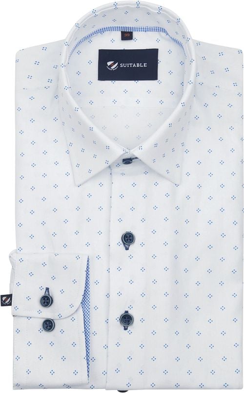 Suitable Hemd Oxford Druck Weiß Product