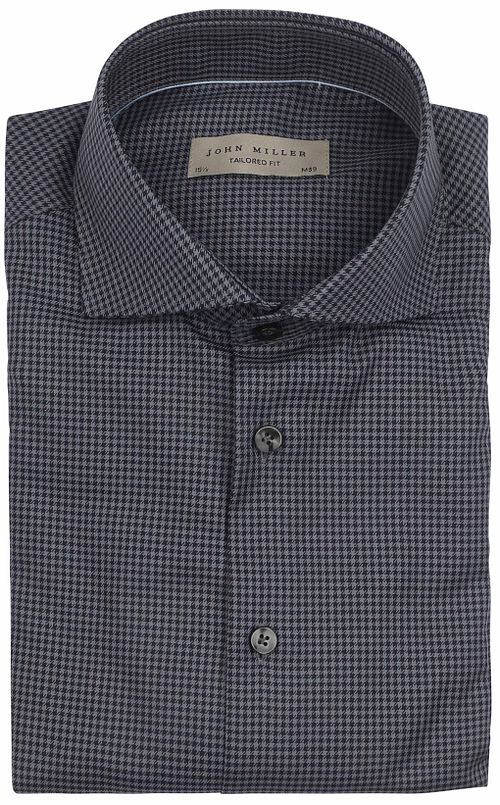 John Miller Shirt Vichy Checks Anthracite Product