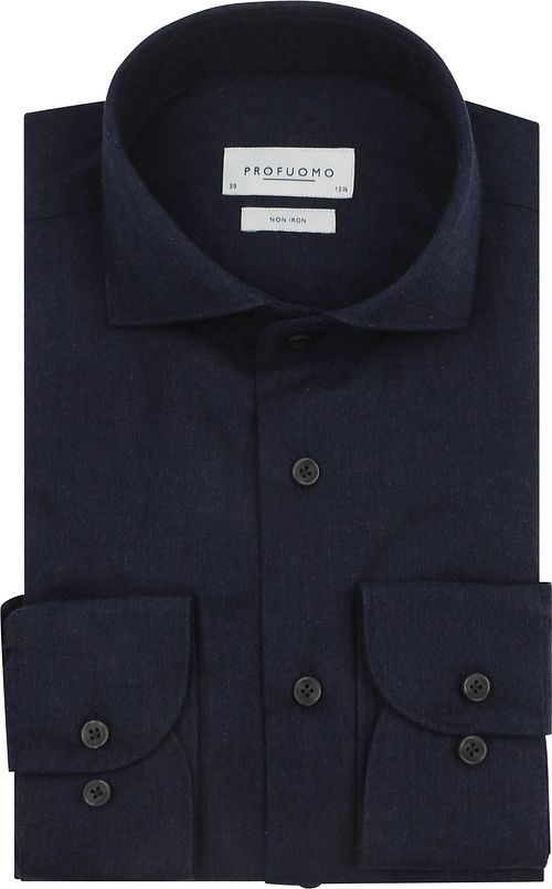 Profuomo Hemd Peached Twill Flanel Navy Product