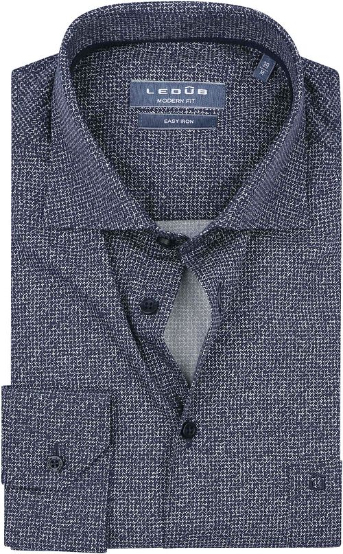 Ledub Overhemd Print Navy Product