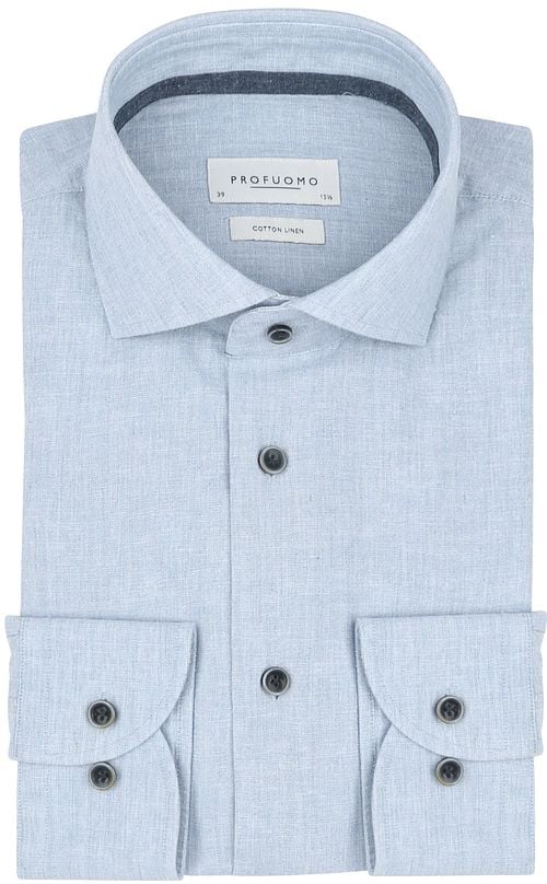 Profuomo Hemd Leinen Blend Hellblau Product