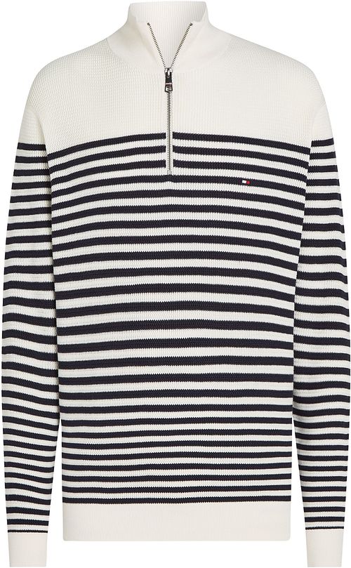 Tommy Hilfiger Racking Half-Zip Structure Blanche Marine Rayé Product