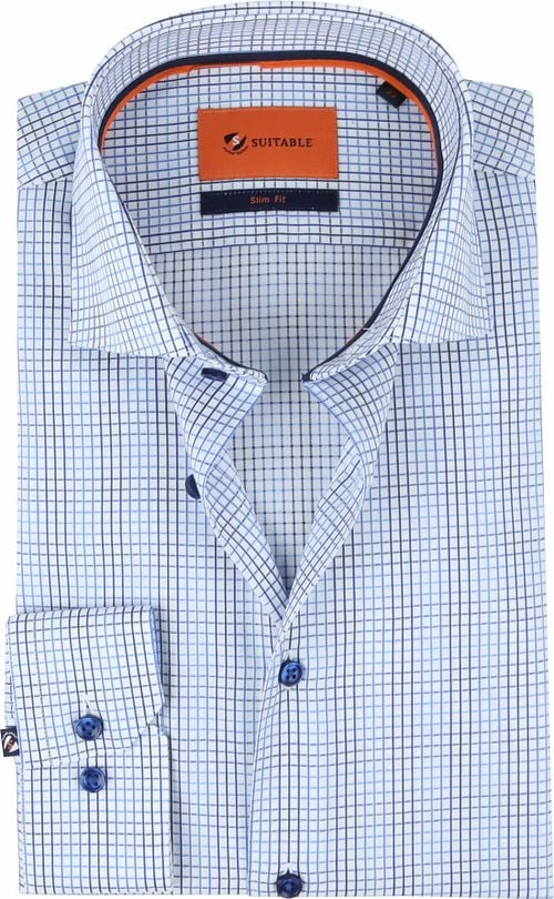 Suitable Overhemd WS Ruit Blauw Product