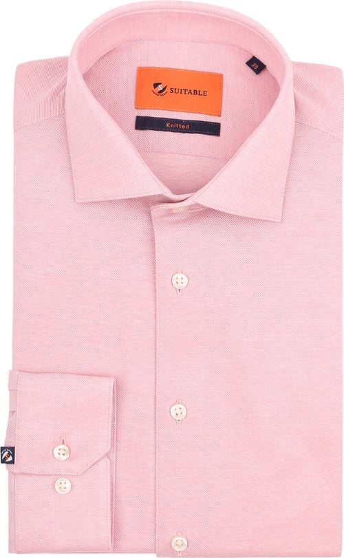 Suitable Overhemd Knitted Pique Roze Product